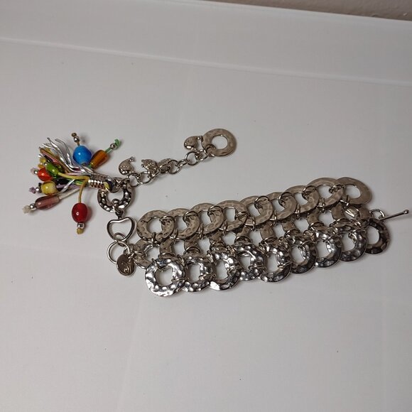 9.75 Inch Lynx Chain Link Anklet With Charms - Picture 1 of 11